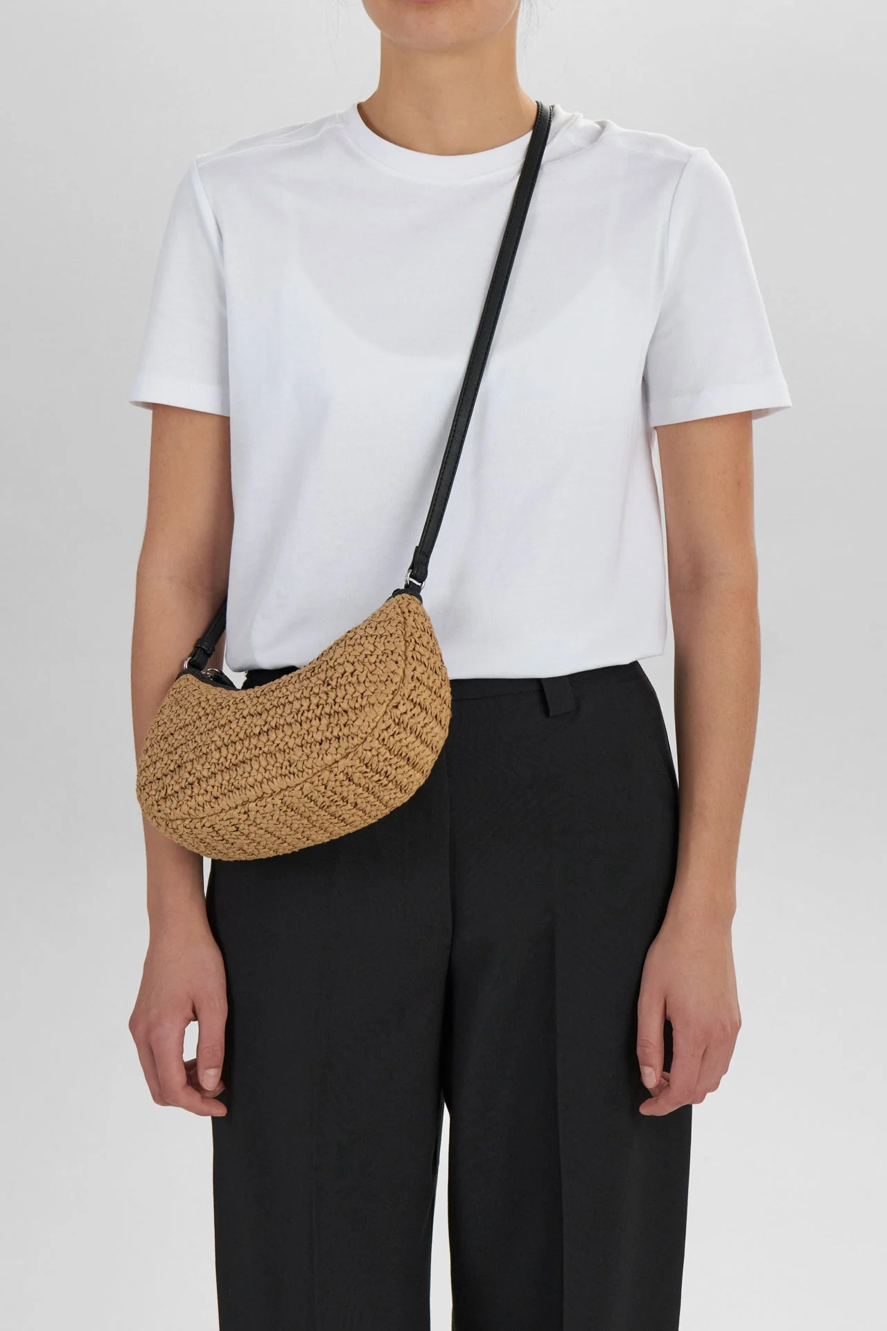 DenelaMBG Crossbody Bag, Raffia - Image 2