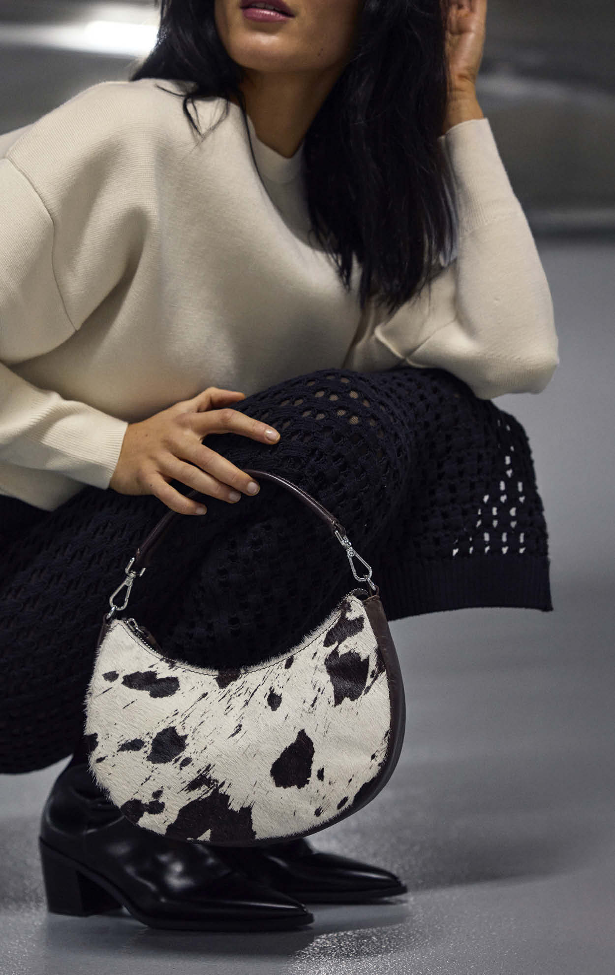 HeliaMBG Crossbody Bag, Cow Print - Image 2