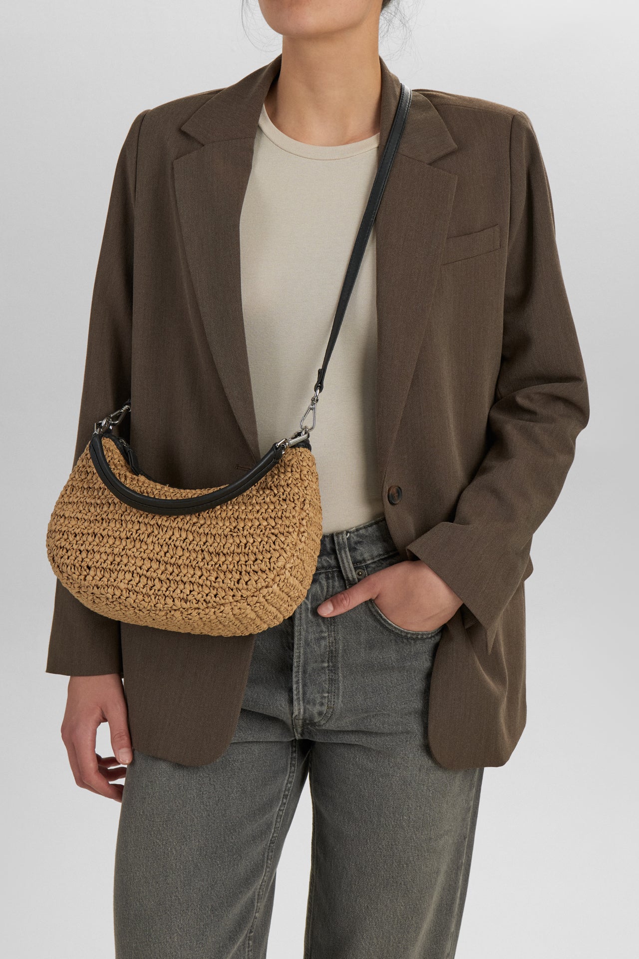 HeliaMBG Crossbody Bag, Raffia - Image 4