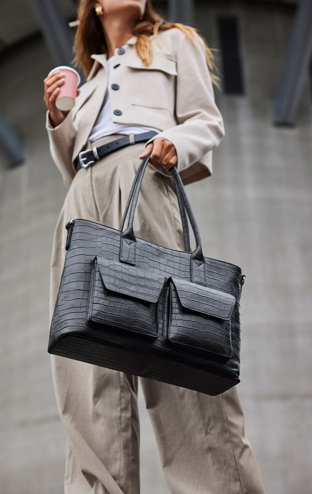 KelseyMBG Work Bag, Matte Croco - Image 4