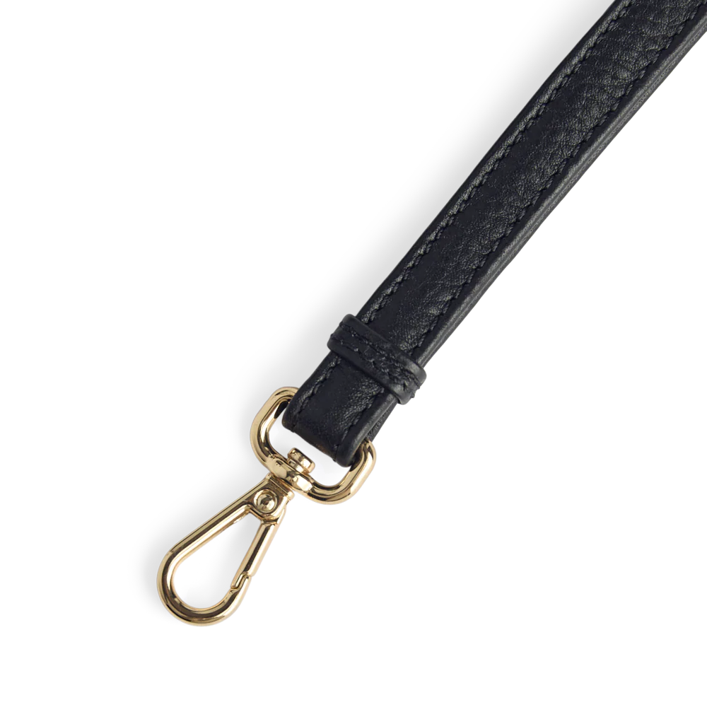 MollyMBG Leather Bag Strap, Grain, Gold - Image 3