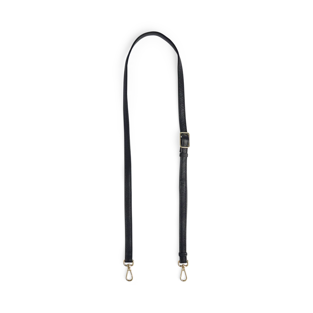 MollyMBG Leather Bag Strap, Grain, Gold - Image 4