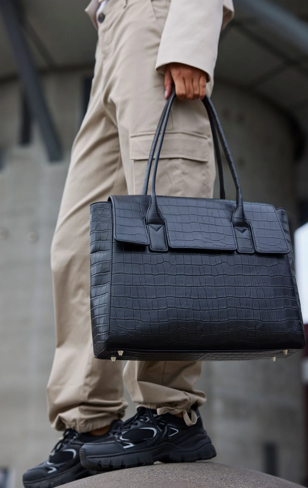 NatalieMBG Work Bag, Matte Croco - Image 3