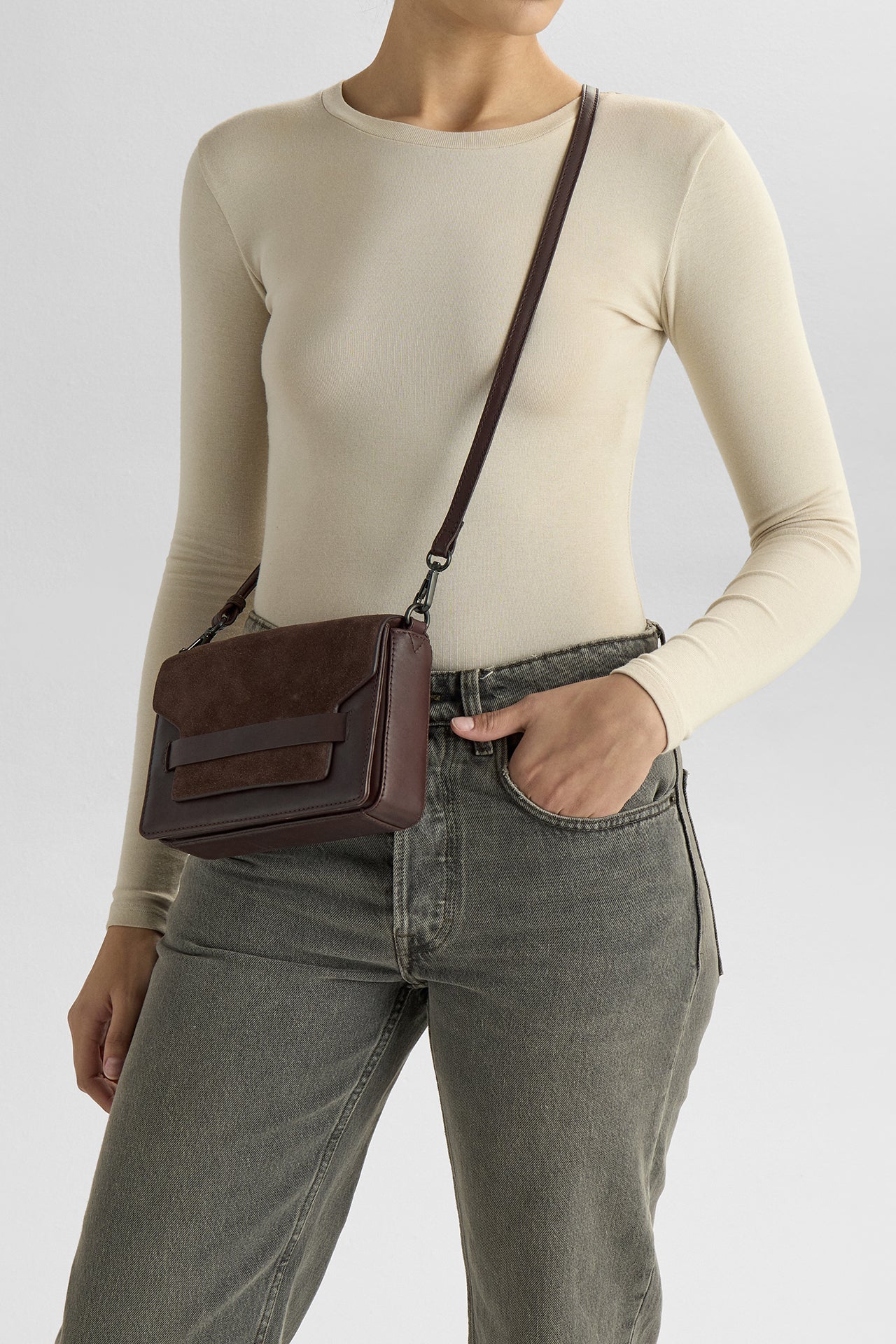 VanyaMBG Crossbody Bag, Suede - Image 3